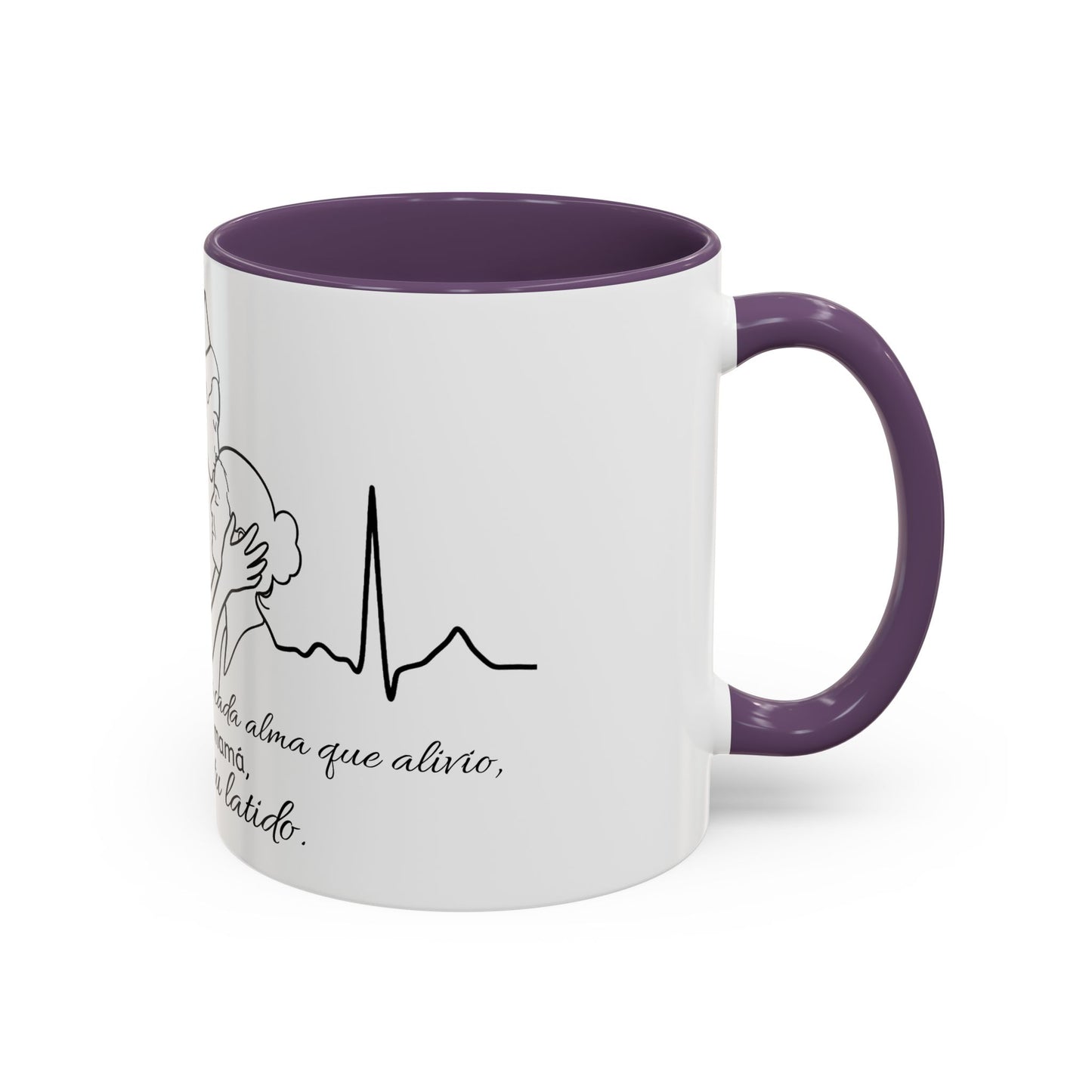 Nurse & Mom Tribute Coffee Mug – "Va conmigo, mamá, en mi corazón tu latido"