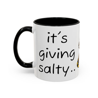 Nurse Sloth Coffee Mug — "it's giving Salty... Like Saline" Accent Mug