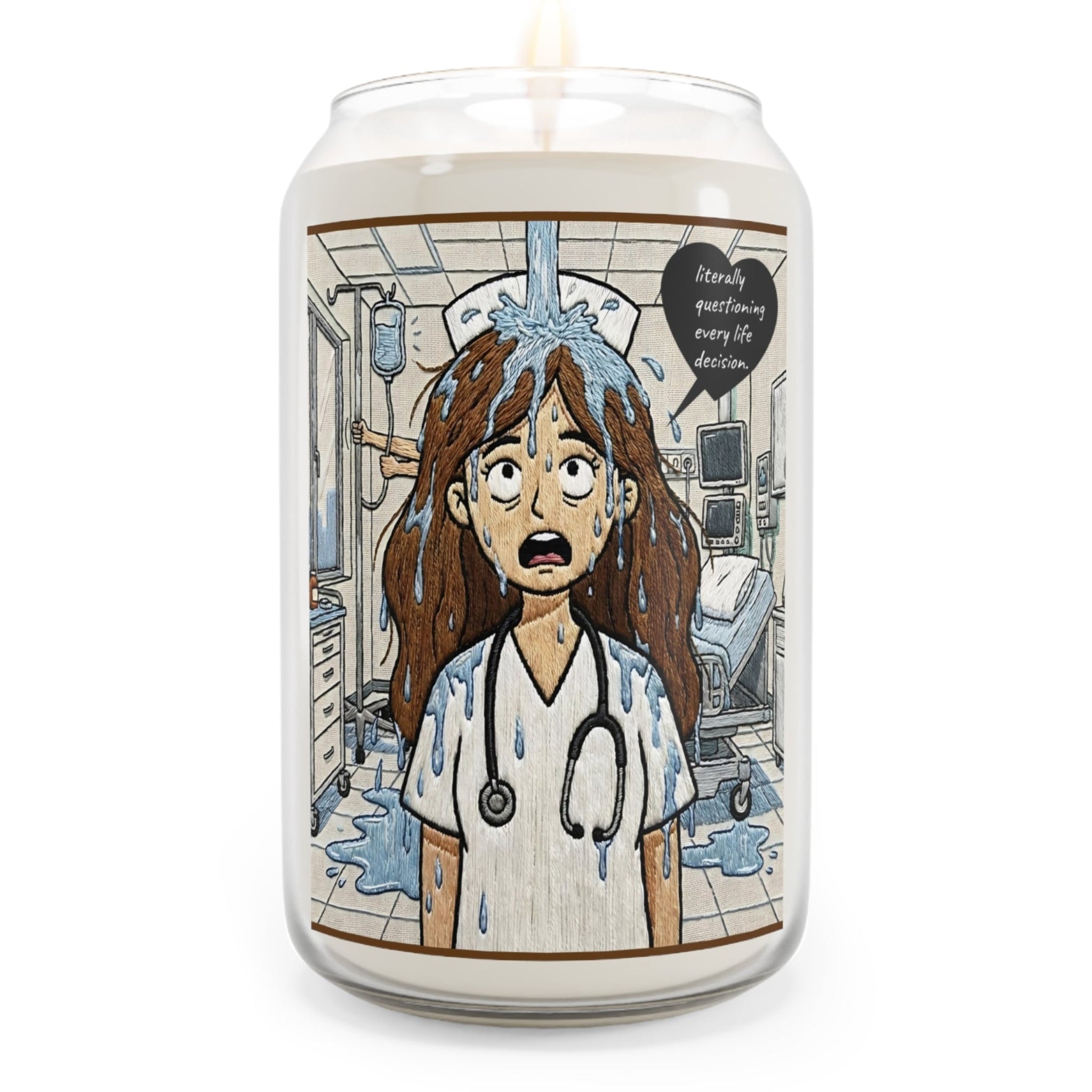 Nurse Life Soy Candle — Questioning Everything: Code Flood Candle (13.75oz)