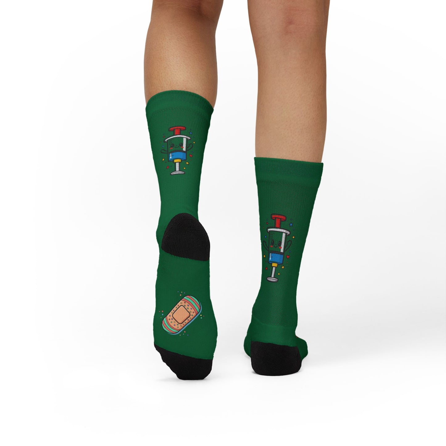 Superhero Nurse Sublimation Socks — Cute Medical Staff Gift