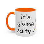 Nurse Sloth Coffee Mug — "it's giving Salty... Like Saline" Accent Mug
