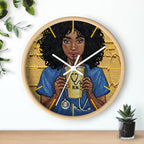 RN Coffee Nurse Wall Clock — Black Nurse Gift for Registered Nurses