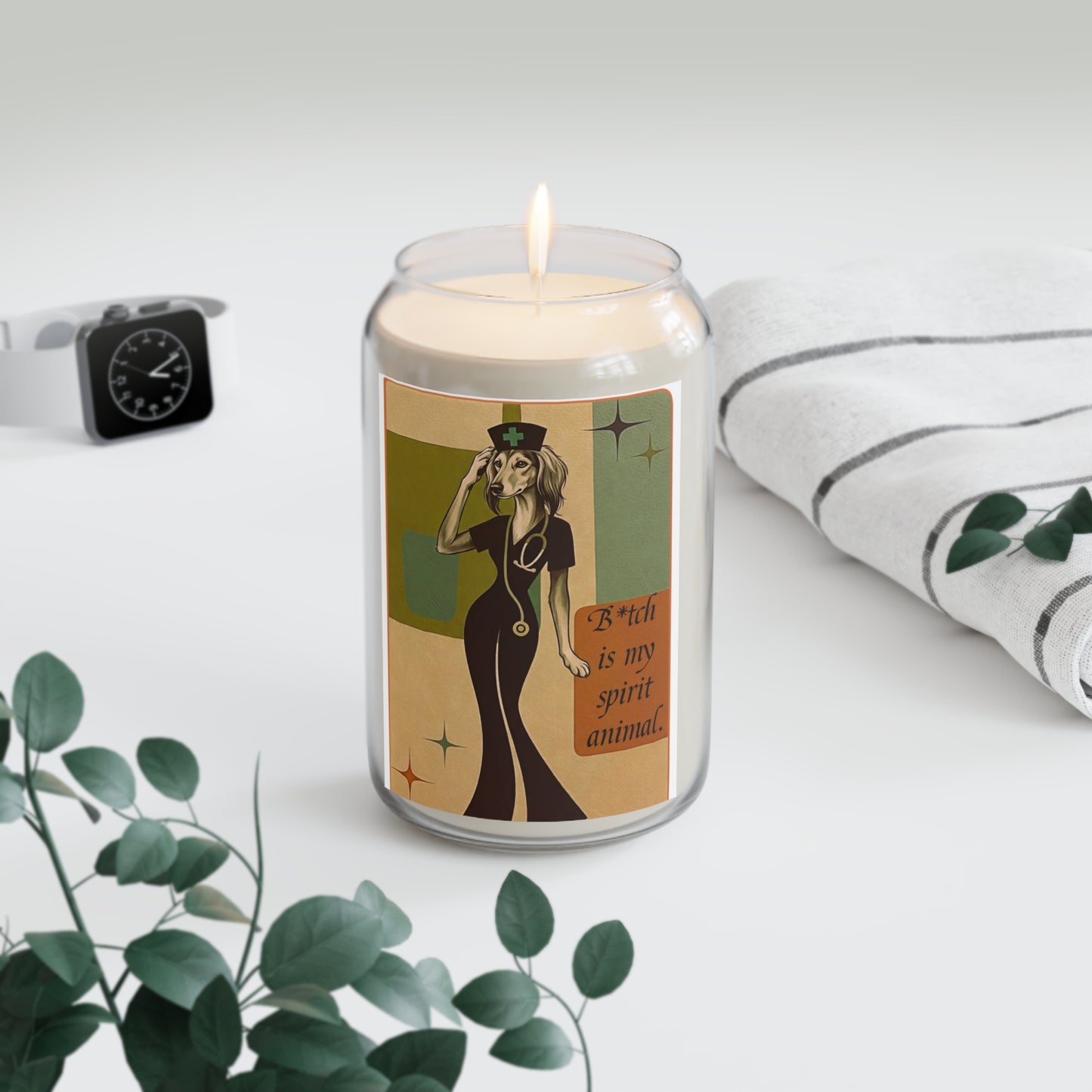 Retro B*tch is my spirit animal Soy Candle — 13.75 oz Scented Jar