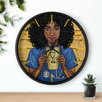 RN Coffee Nurse Wall Clock — Black Nurse Gift for Registered Nurses