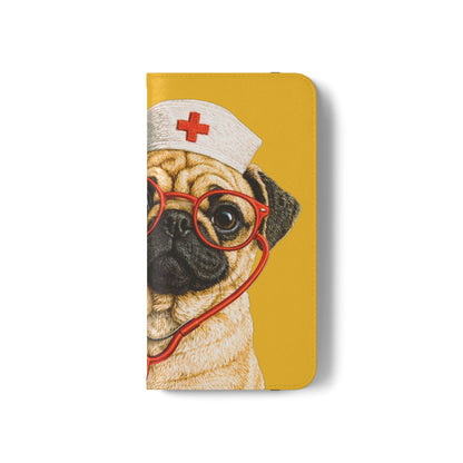 Pug Nurse Flip Phone Case – Cute Medical Phone Cover