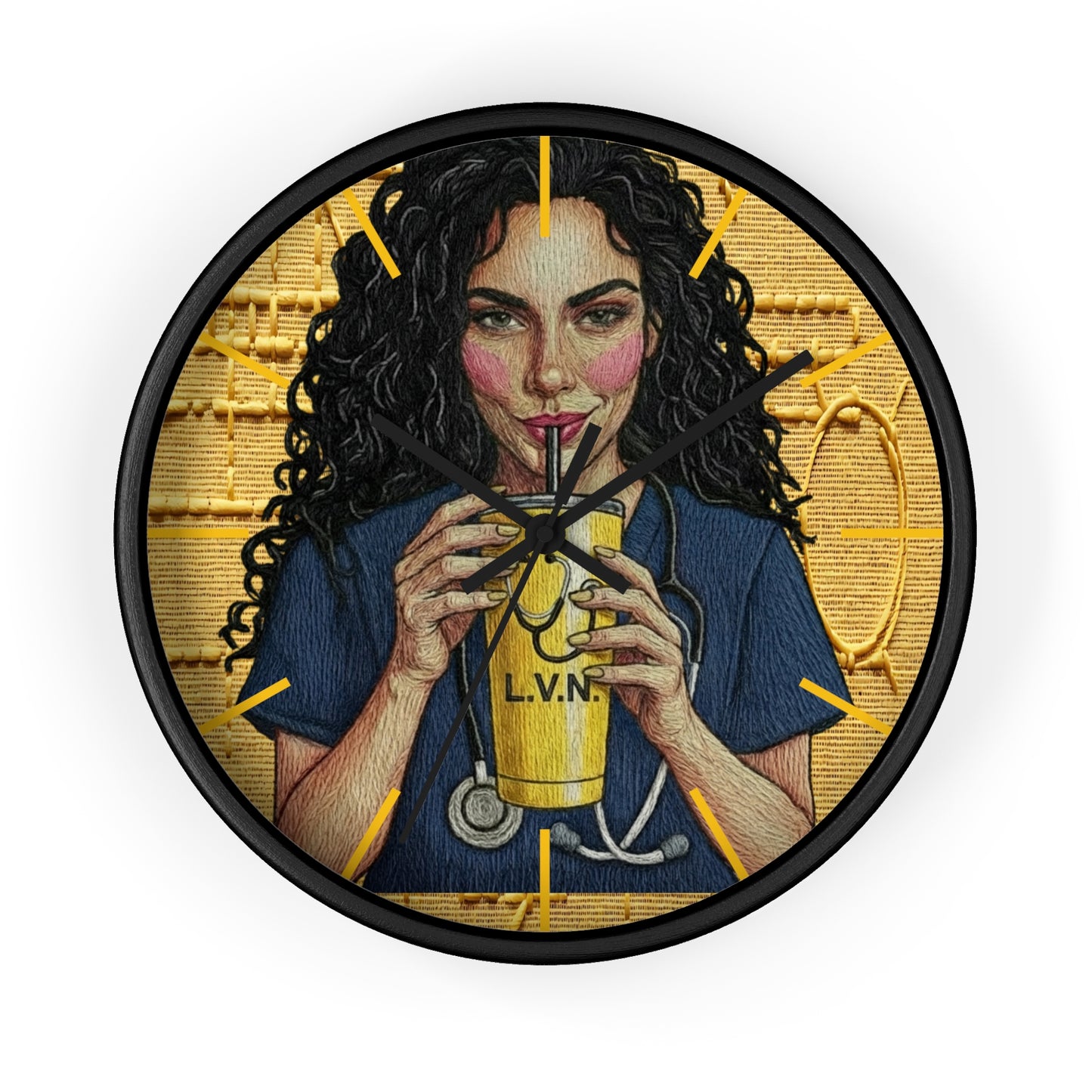 Nurse LVN Coffee Wall Clock — Cute Healthcare Worker Gift