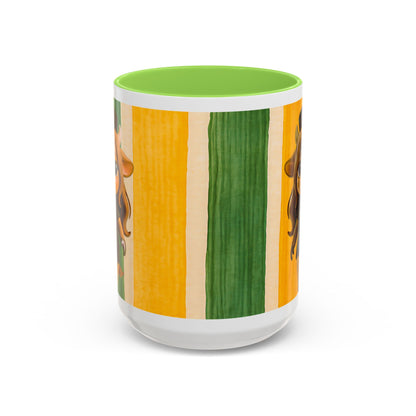 Cute Nurse Calf Coffee Mug – Colorful Striped 11oz/15oz Gift for Nurses & Vet Techs