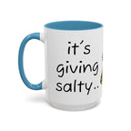 Nurse Sloth Coffee Mug — "it's giving Salty... Like Saline" Accent Mug