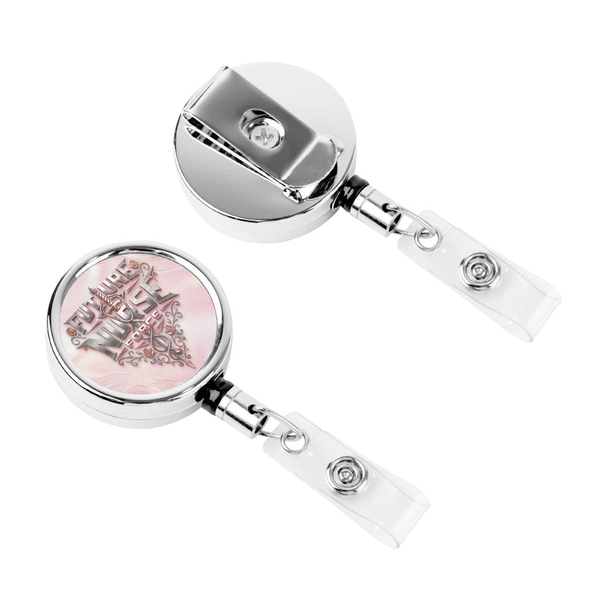 Future Nurse Force – “Pink Power” Heavy Duty Metal Badge Reel