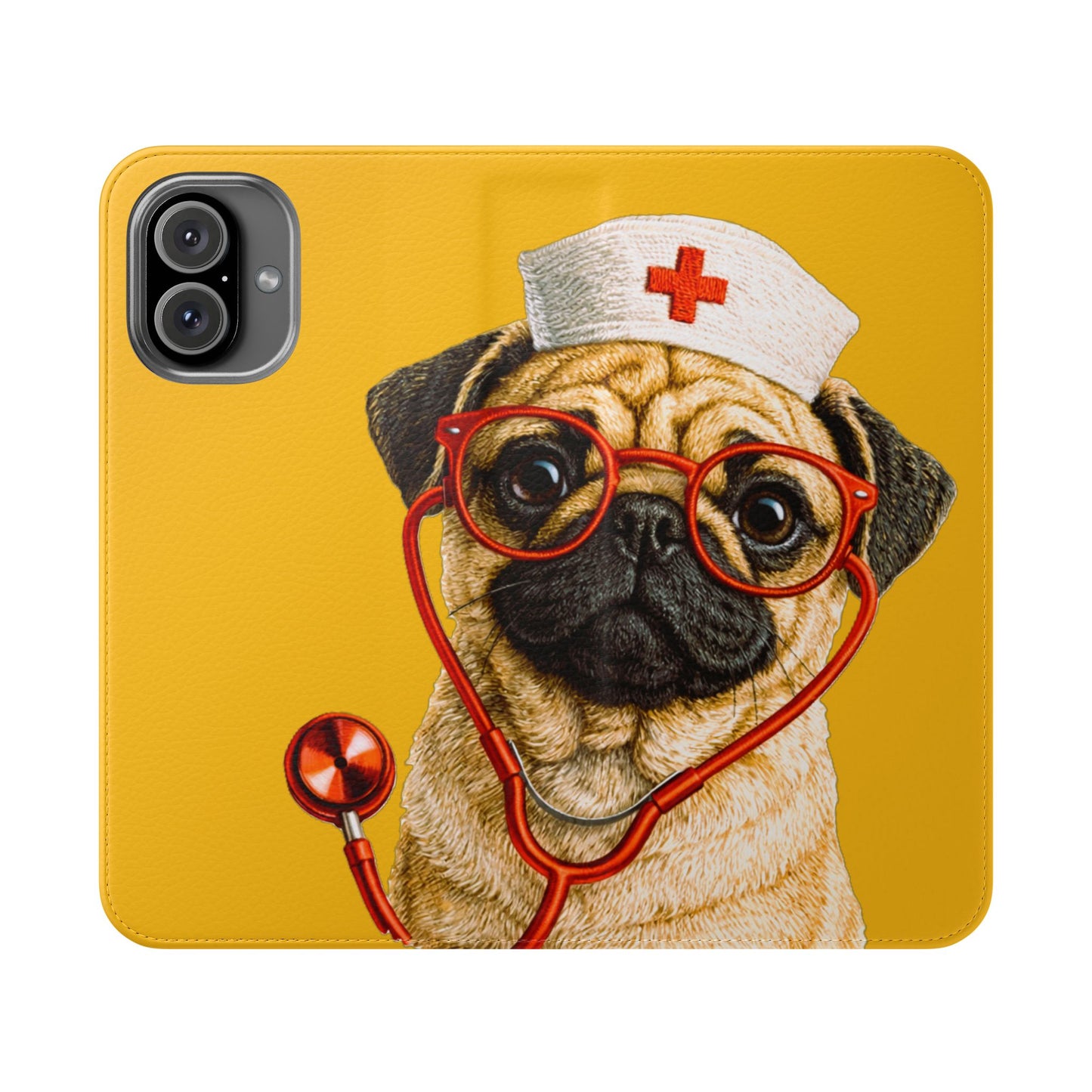 Pug Nurse Flip Phone Case – Cute Medical Phone Cover