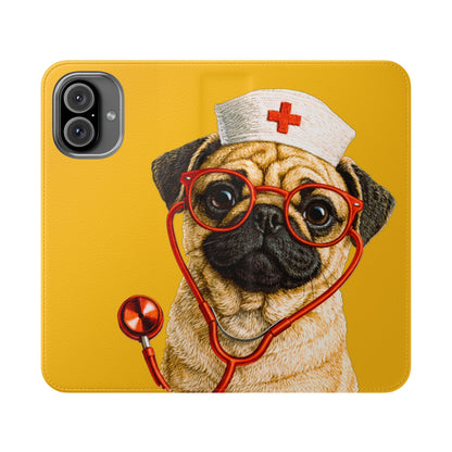 Pug Nurse Flip Phone Case – Cute Medical Phone Cover
