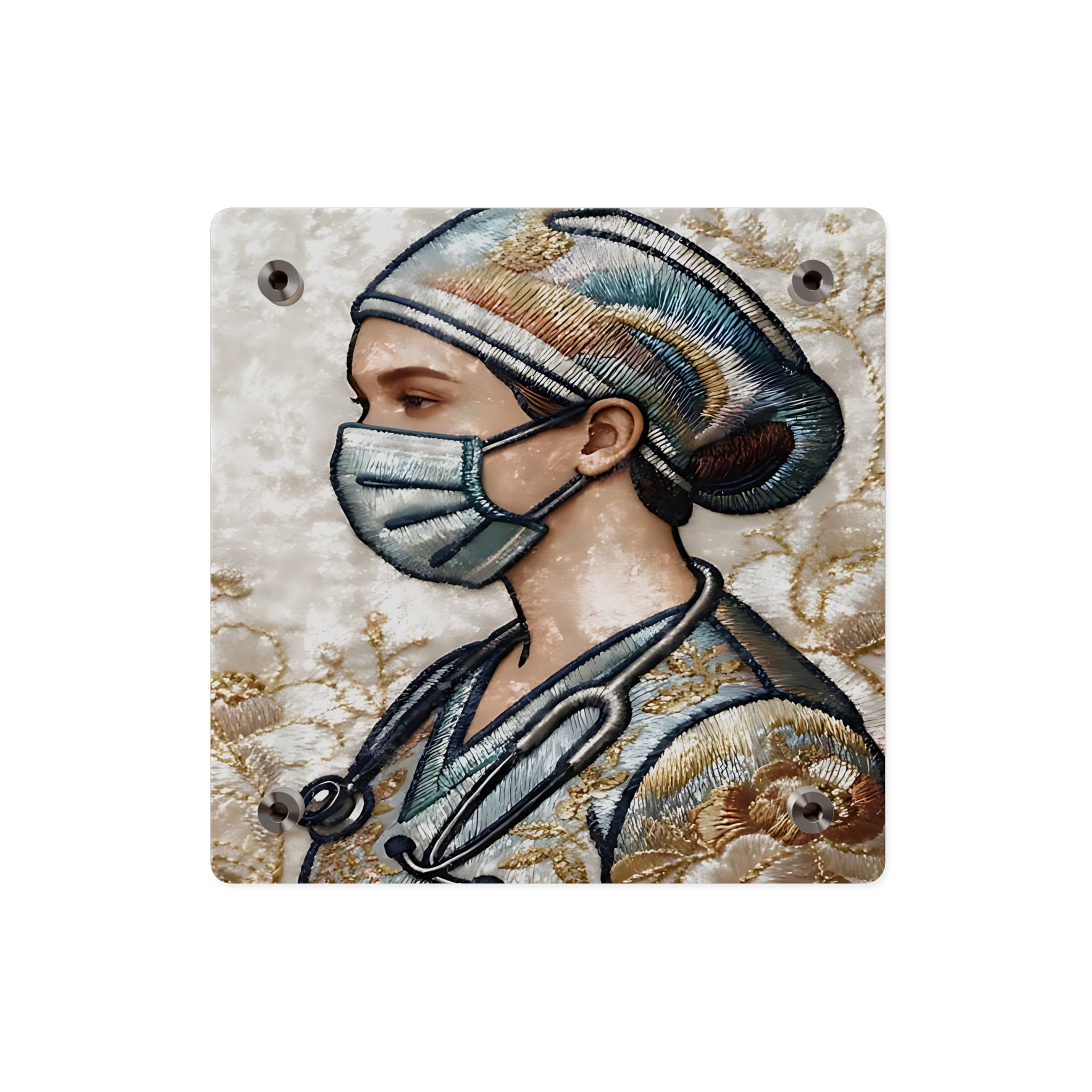 Guardian in Stitches – Acrylic Tribute to healthcare Heroes