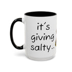 Nurse Sloth Coffee Mug — "it's giving Salty... Like Saline" Accent Mug