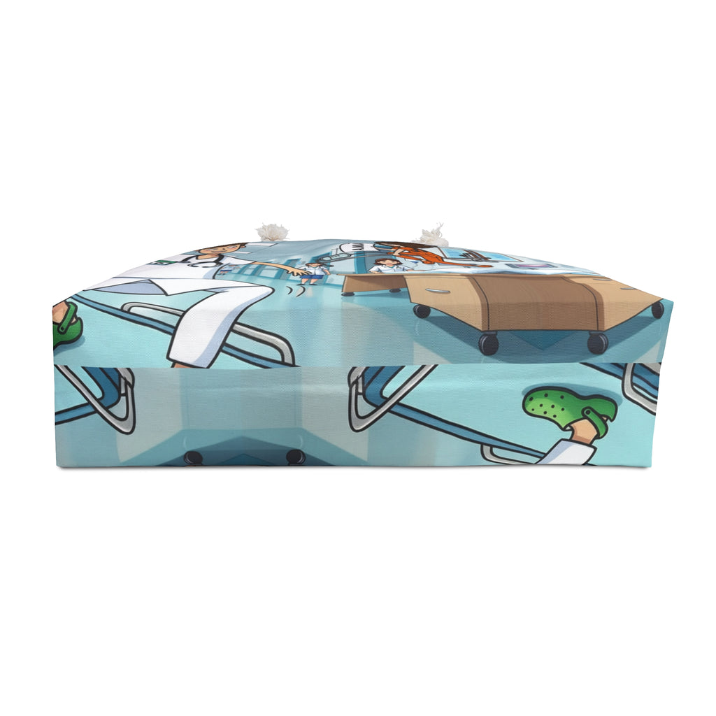Cartoon Hospital Nurse Scene Weekender Bag | Medical Staff Illustration