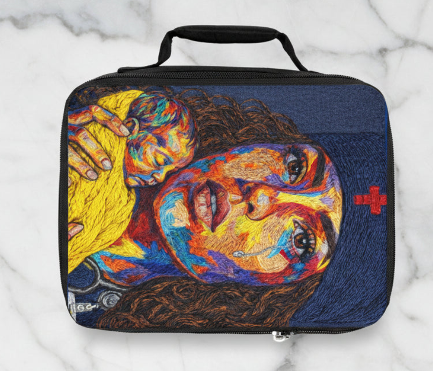 Nurse Portrait Lunch Bag — Colorful Pop Art NICU/PEDS Insulated Lunchbox
