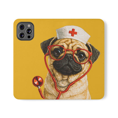 Pug Nurse Flip Phone Case – Cute Medical Phone Cover