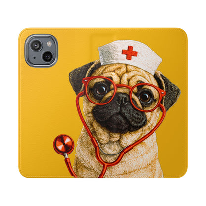 Pug Nurse Flip Phone Case – Cute Medical Phone Cover