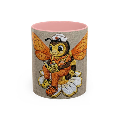 Bee Nurse Coffee Mug — Cute ‘Sleep Phy’ Floral Accent Mug (11/15oz)