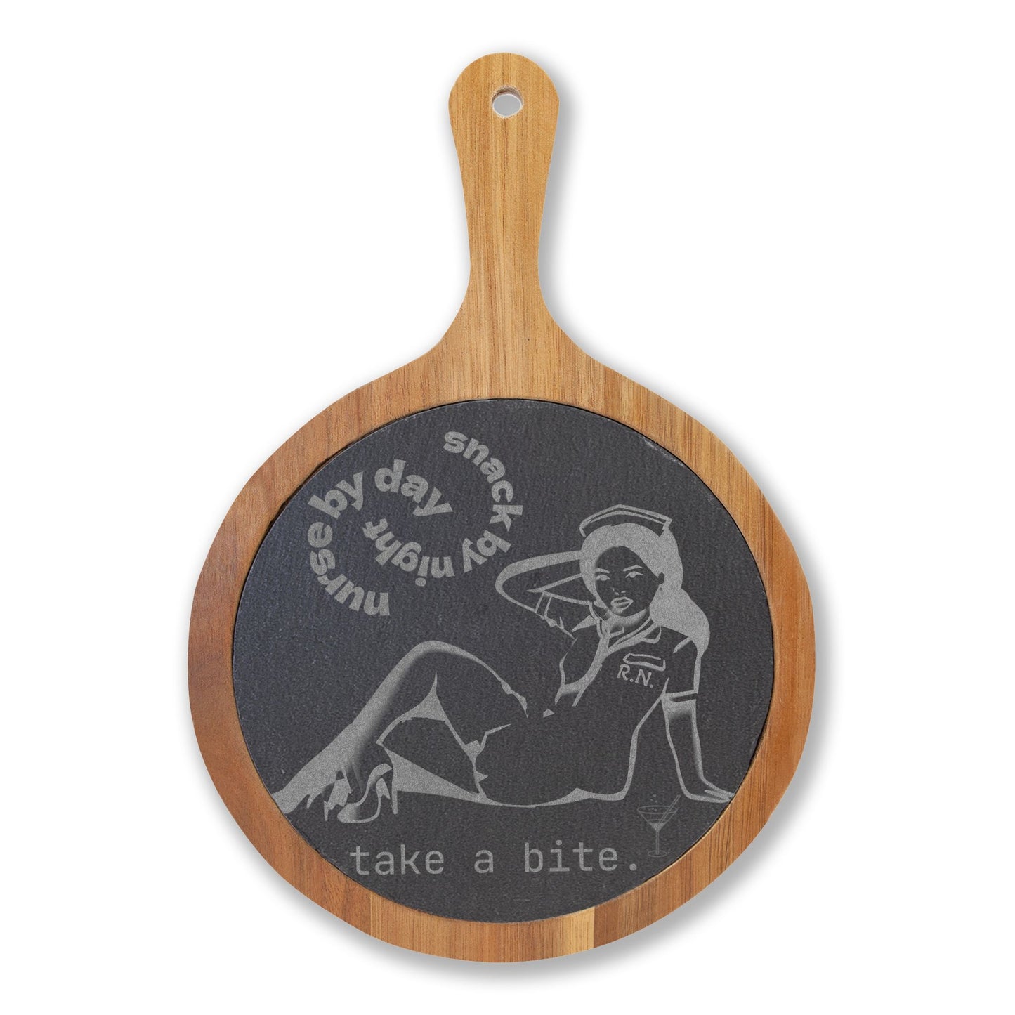 Engraved Charcuterie Board — Pinup R.N.- Nurse by Day, Snack by Night