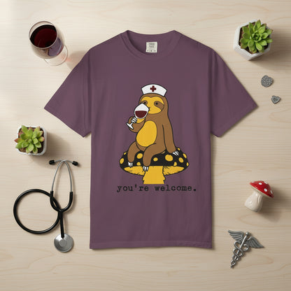 Sloth Nurse T-Shirt — Thanking you for Her Service  Cute, Funny Medical Gift