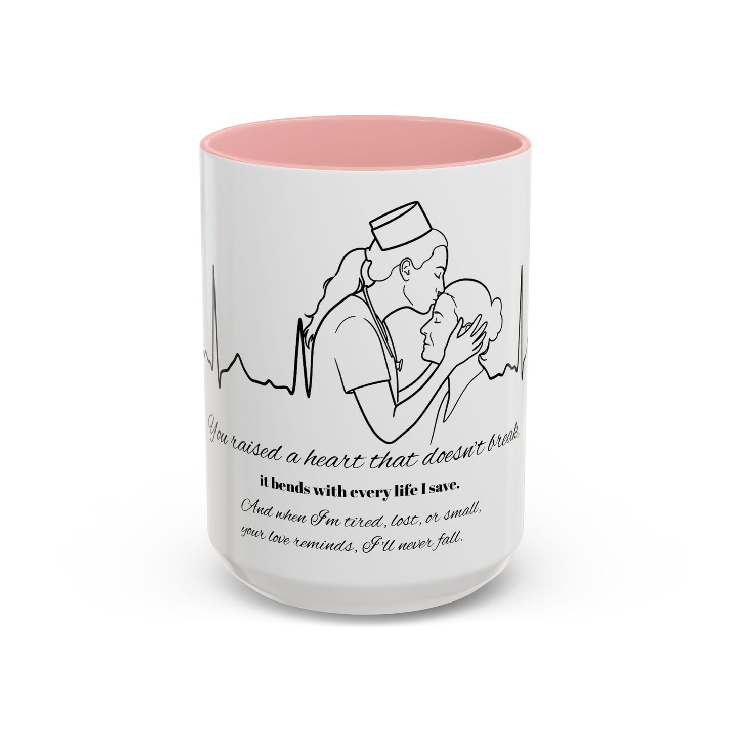 Mothers Day Mug Accent Coffee Mug (11, 15oz) The Heart Behind My Scrubs