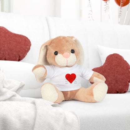 Stuffed Bear – 'My Mom, My Heart' Heart T‑Shirt Plush