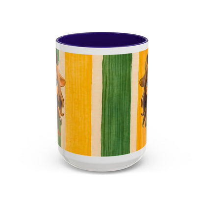 Cute Nurse Calf Coffee Mug – Colorful Striped 11oz/15oz Gift for Nurses & Vet Techs