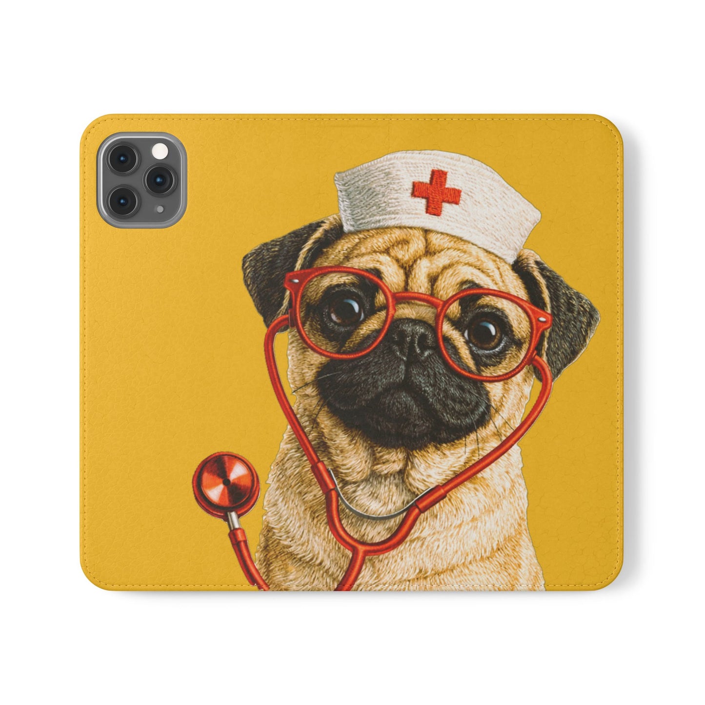 Pug Nurse Flip Phone Case – Cute Medical Phone Cover