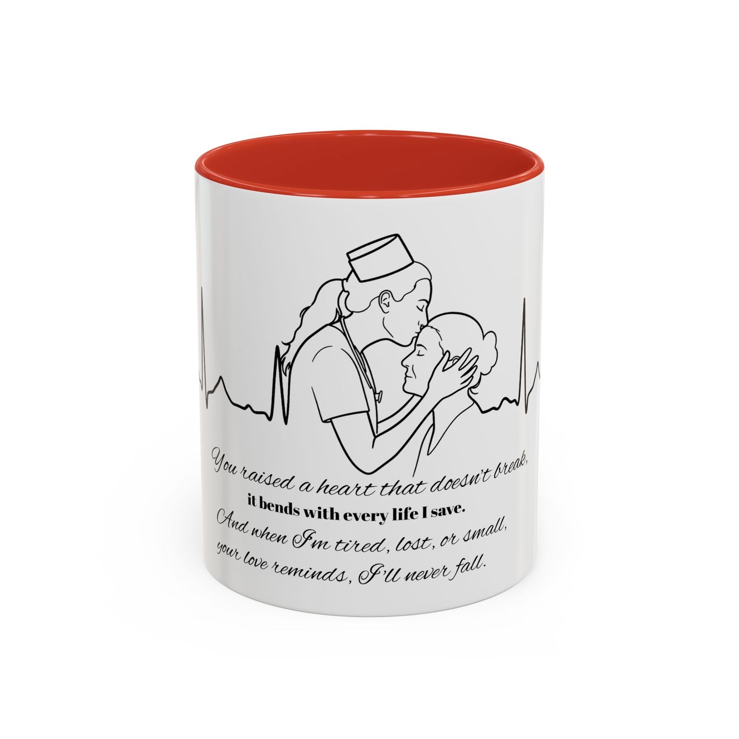 Mothers Day Mug Accent Coffee Mug (11, 15oz) The Heart Behind My Scrubs