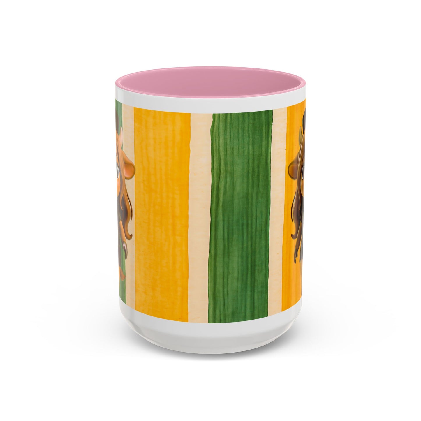 Cute Nurse Calf Coffee Mug – Colorful Striped 11oz/15oz Gift for Nurses & Vet Techs