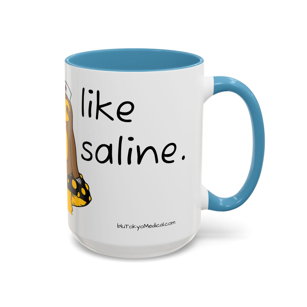 Nurse Sloth Coffee Mug — "it's giving Salty... Like Saline" Accent Mug