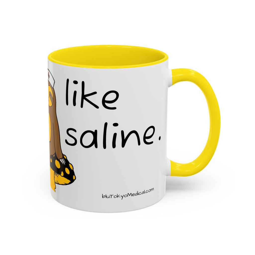 Nurse Sloth Coffee Mug — "it's giving Salty... Like Saline" Accent Mug