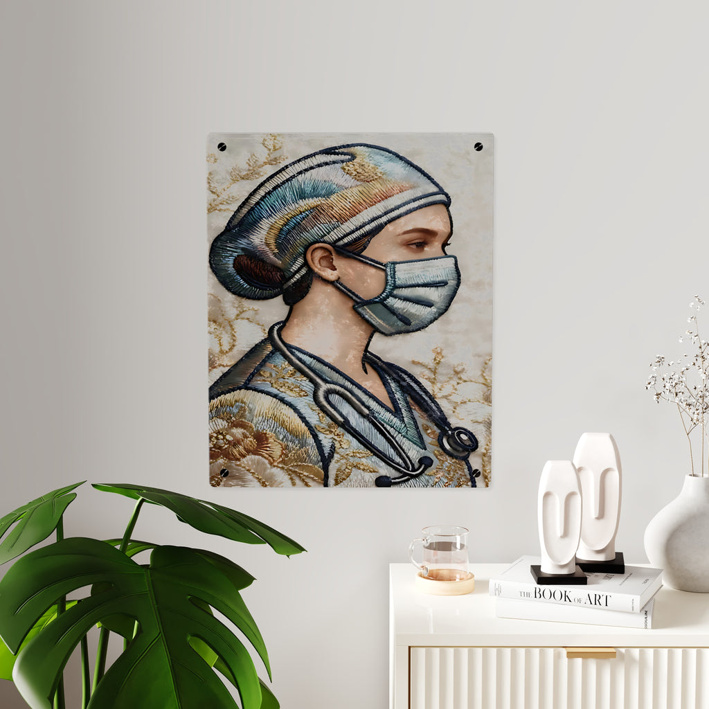 Guardian in Stitches – Acrylic Tribute to healthcare Heroes