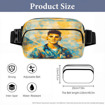 Everyday Hero in Color Fanny Pack – Abstract Medical Portrait Waist Bag