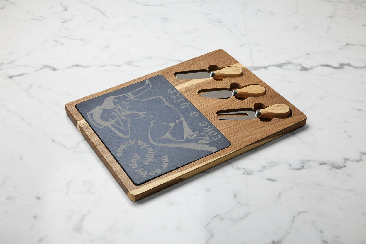Engraved Charcuterie Board — "Pinup R.N.- Nurse by Day, Snack by Night"