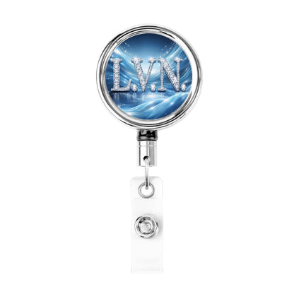 L.V.N. Badge Reel – Blue Brilliance, Vocational Pride-Heavy Duty Metal Badge Reel