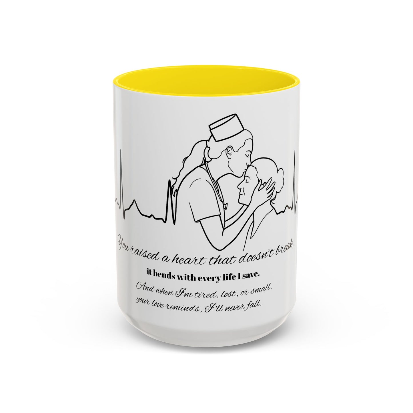 Mothers Day Mug Accent Coffee Mug (11, 15oz) The Heart Behind My Scrubs