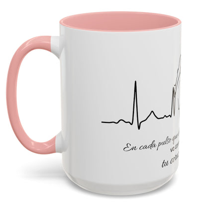Nurse & Mom Tribute Coffee Mug – "Va conmigo, mamá, en mi corazón tu latido"