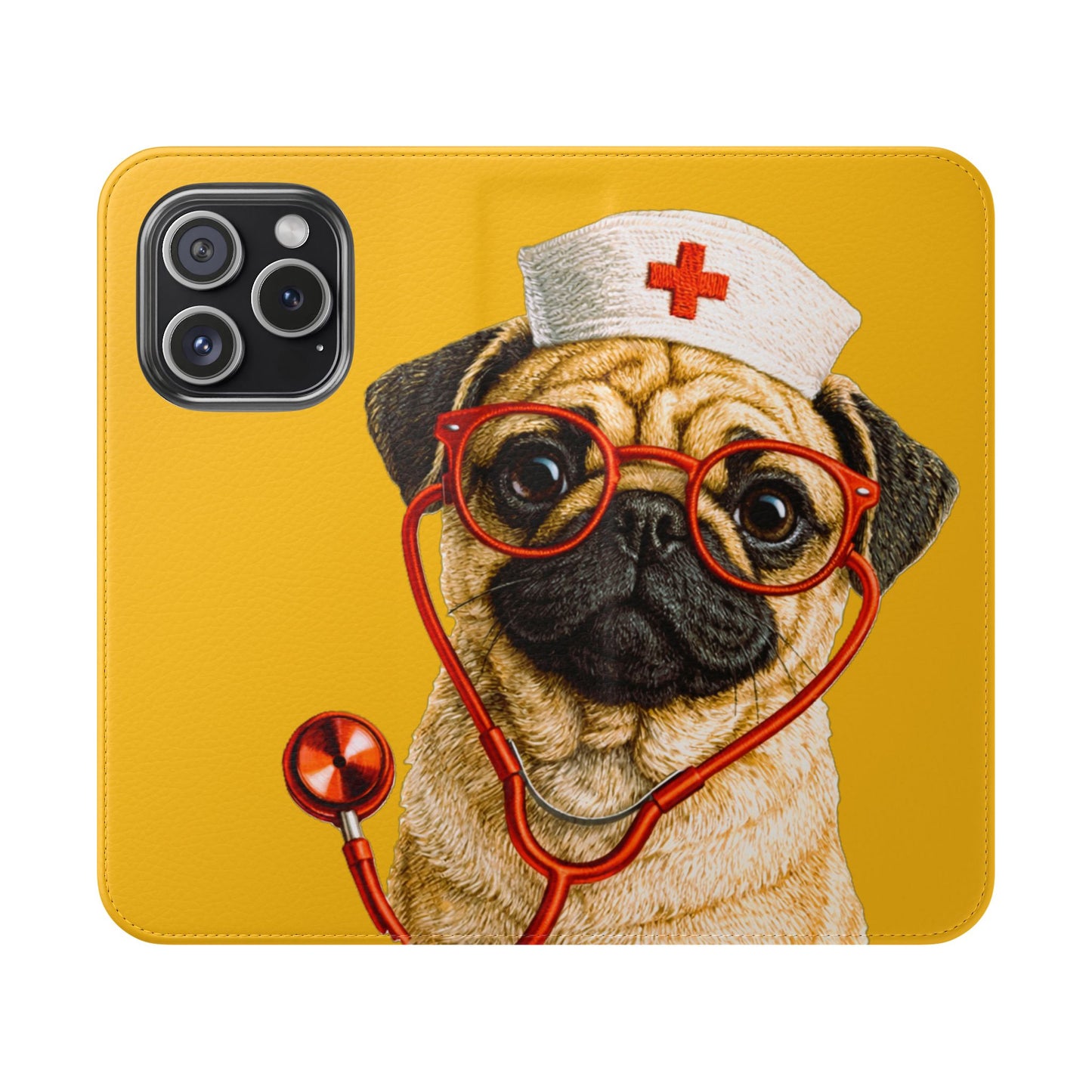 Pug Nurse Flip Phone Case – Cute Medical Phone Cover