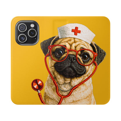 Pug Nurse Flip Phone Case – Cute Medical Phone Cover