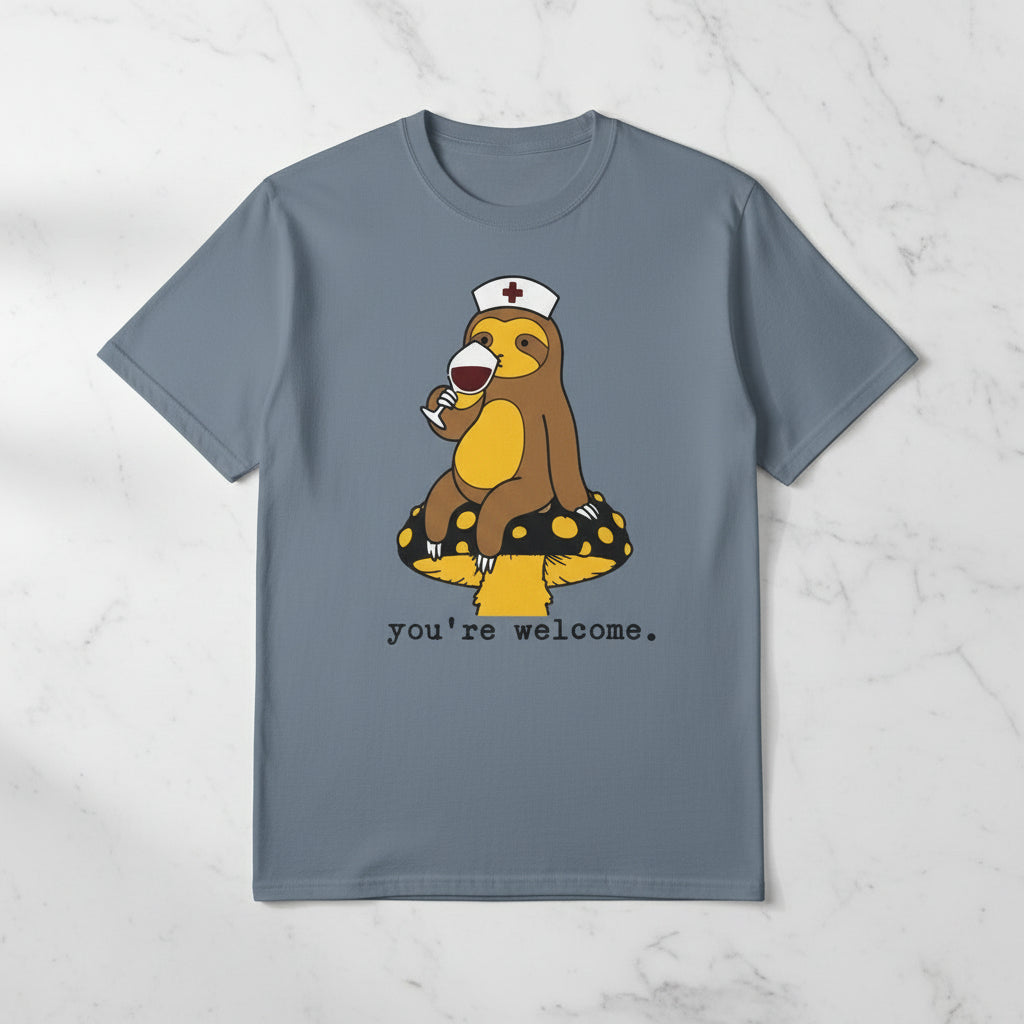 Sloth Nurse T-Shirt — Thanking you for Her Service  Cute, Funny Medical Gift