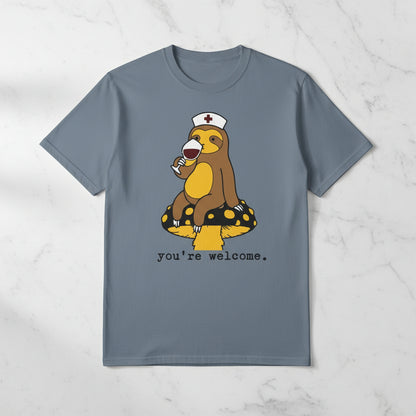 Sloth Nurse T-Shirt — Thanking you for Her Service  Cute, Funny Medical Gift