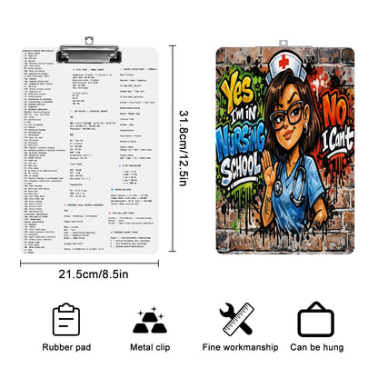 "Ink & Impact: Personalized Nursing School Clipboard"Edition Acrylic Clipboard
