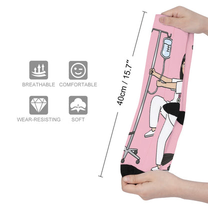 - BluTokyo Nurse IV Pole Dance Socks — Pink Shift Edition
