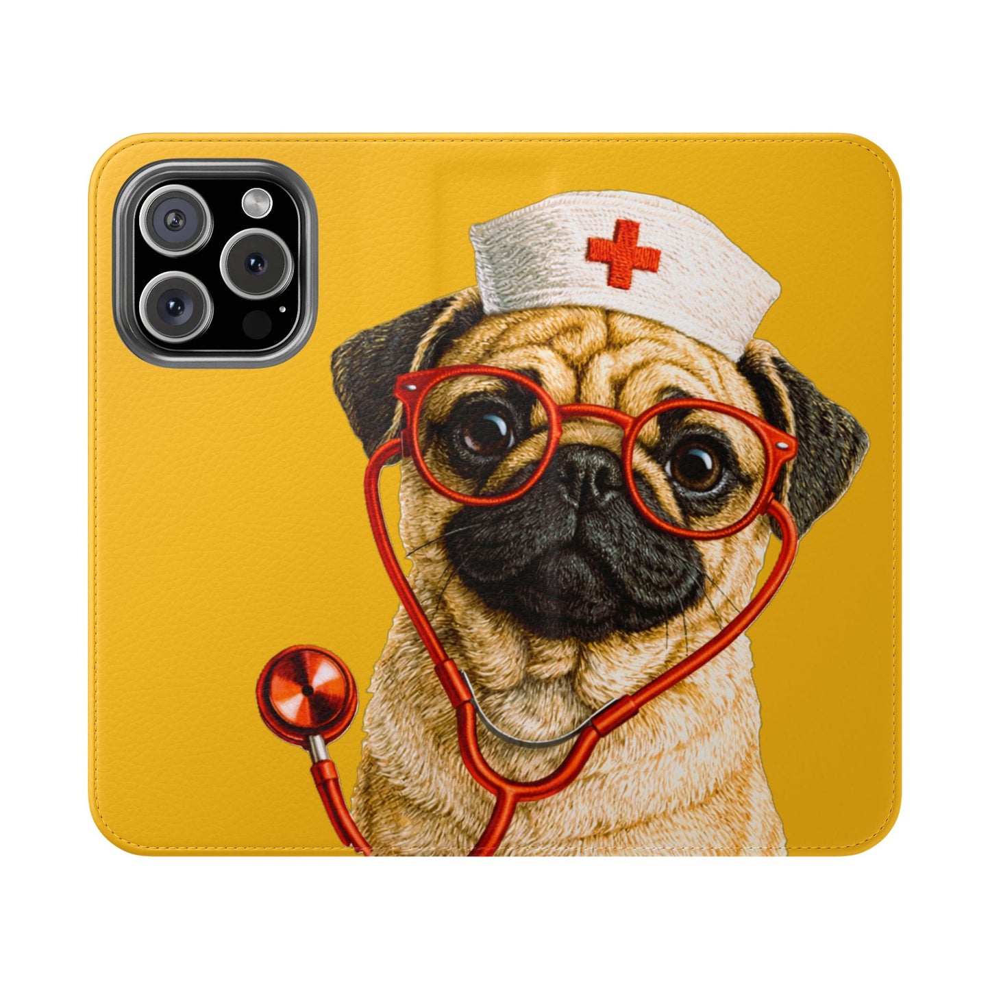 Pug Nurse Flip Phone Case – Cute Medical Phone Cover