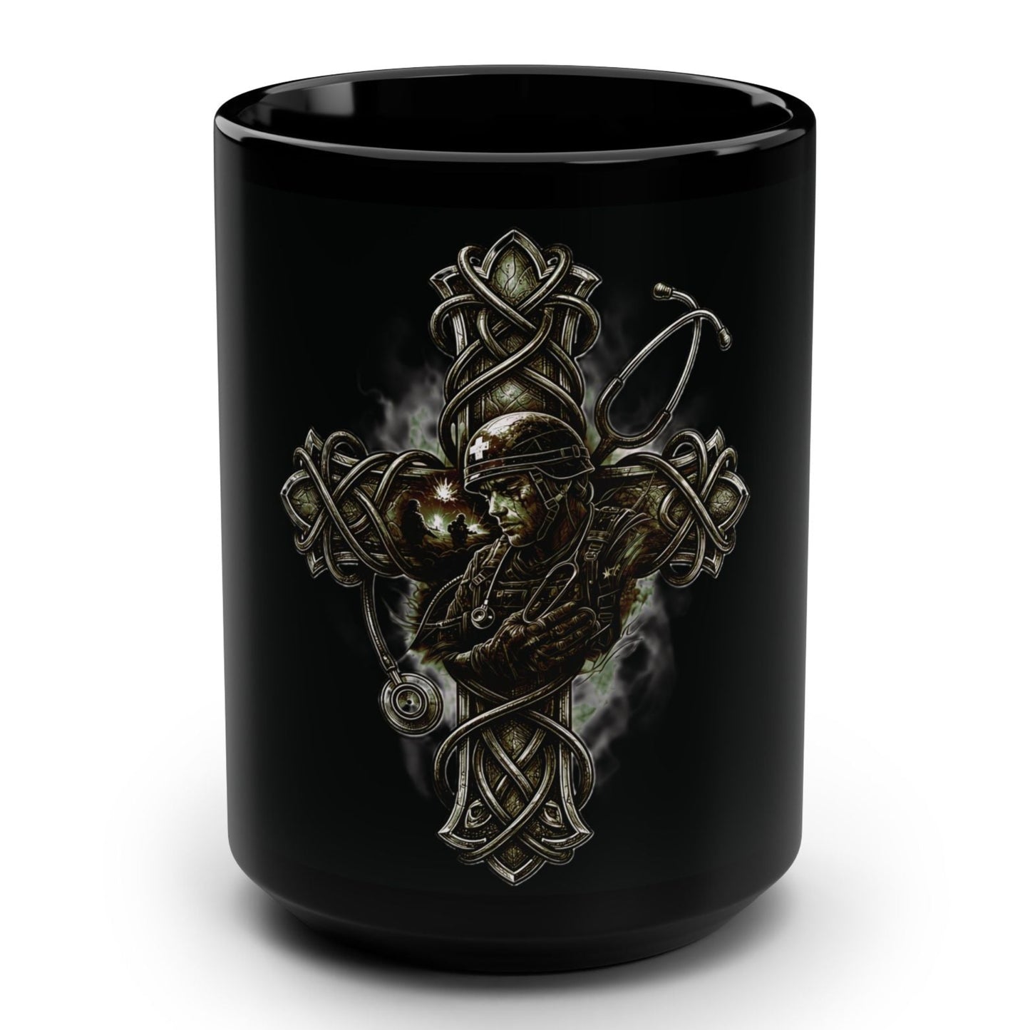 Military Medic Black 15oz Mug — Honoring Medics