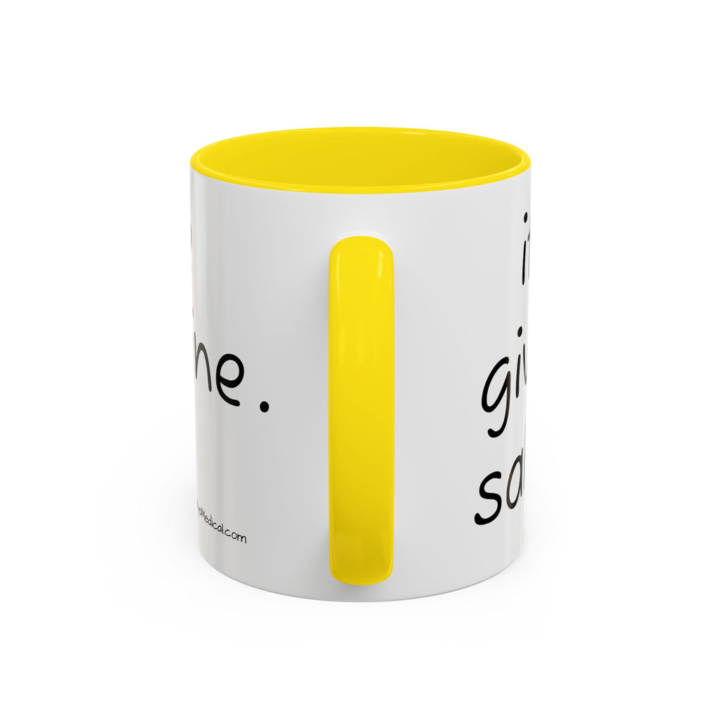 Nurse Sloth Coffee Mug — "it's giving Salty... Like Saline" Accent Mug