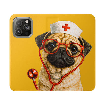 Pug Nurse Flip Phone Case – Cute Medical Phone Cover