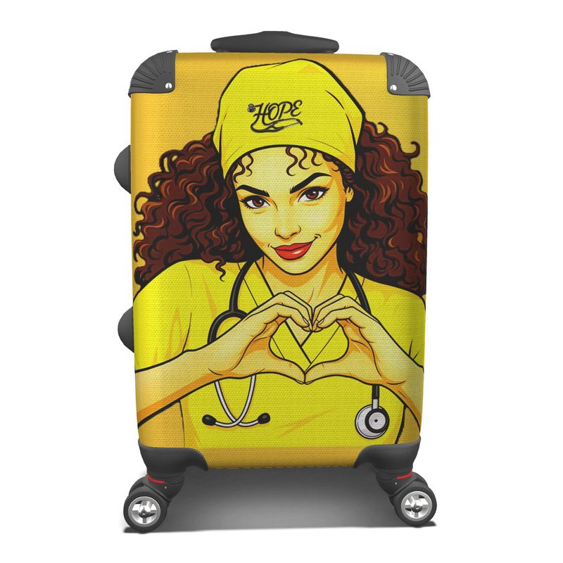 HOPE Healthcare Worker Suitcase – Heart Hands, Scrubs & Stethoscope (Copy)