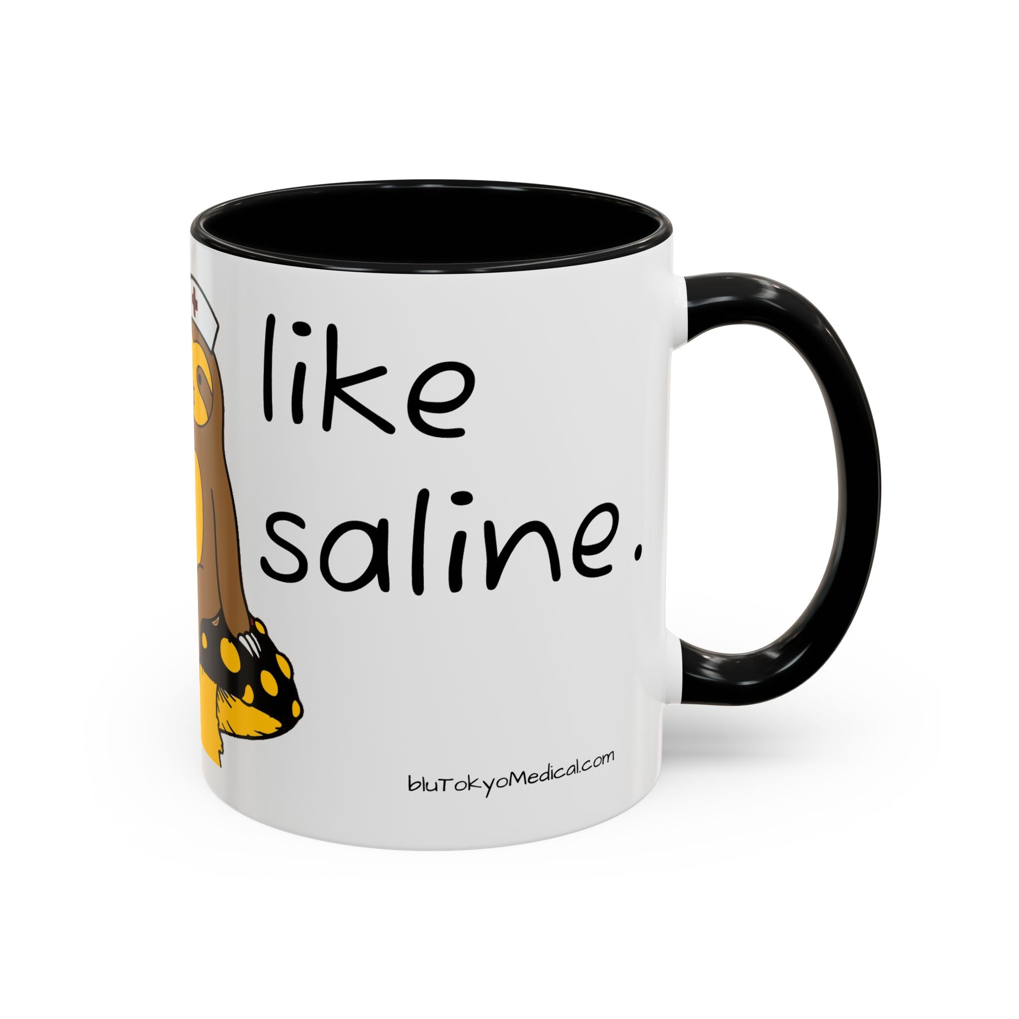 Nurse Sloth Coffee Mug — "it's giving Salty... Like Saline" Accent Mug